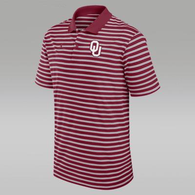 Oklahoma Sooners Primetime Victory Striped Men s Jordan Dri FIT College Polo. Nike